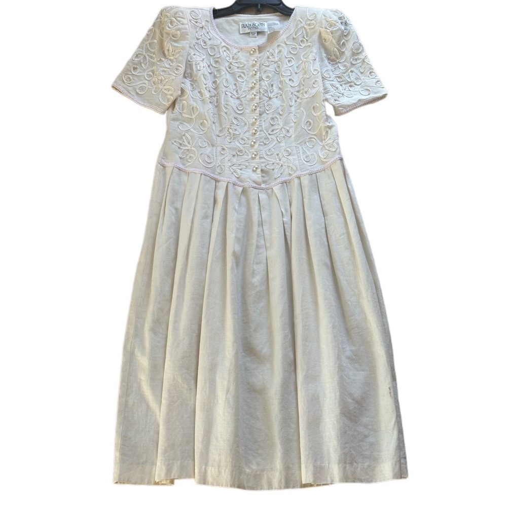 Vintage Cottagecore Romantic Dress Sz 4P Prairie Wedding Plaza South